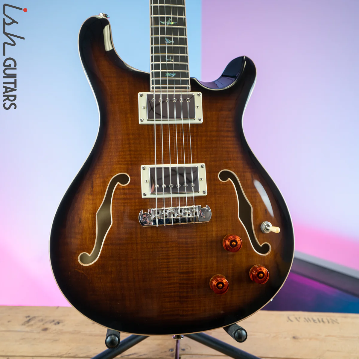 PRS SE Hollowbody II Piezo Black Gold Burst