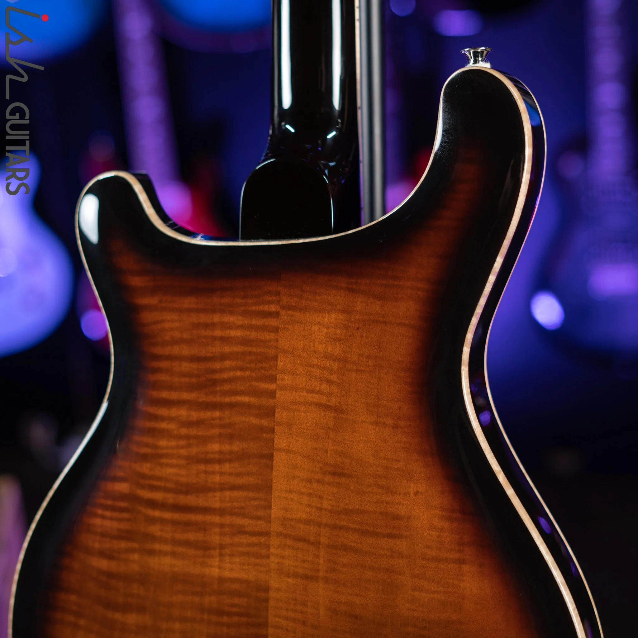 PRS SE Hollowbody II Piezo Electric Guitar Black Gold Sunburst Demo - Image 9