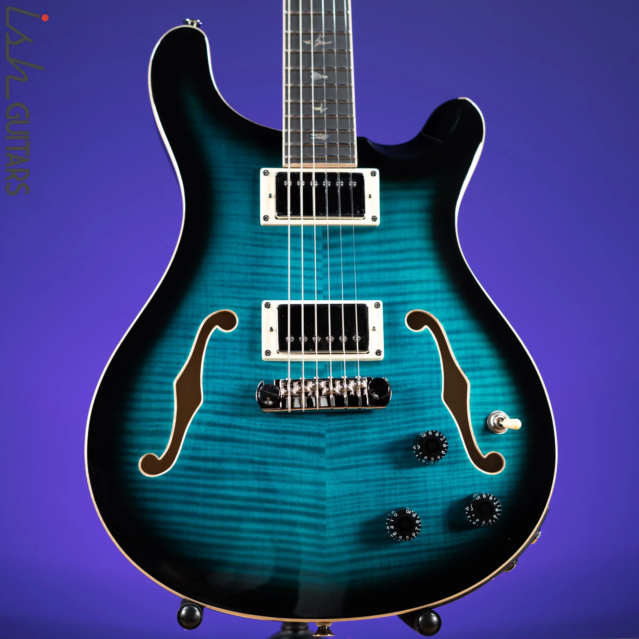 PRS SE Hollowbody II Piezo Electric Guitar Peacock Blue Sunburst