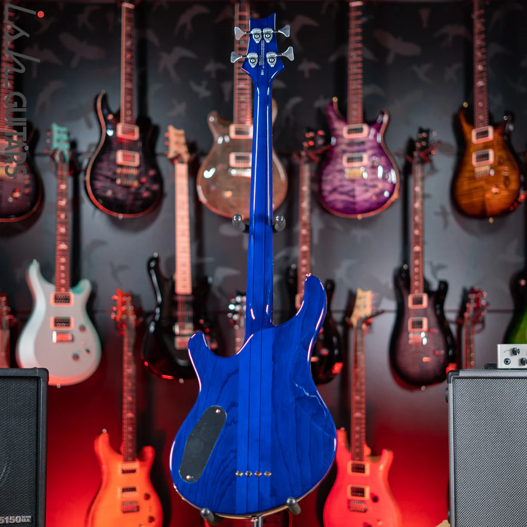 PRS SE Kingfisher Bass Faded Blue Wrap Around Burst Demo - Image 7