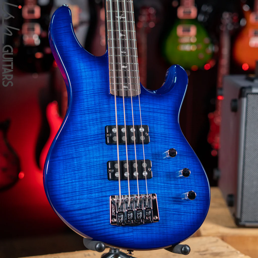 2021 PRS SE Kingfisher Bass Faded Blue Wrap Around Burst