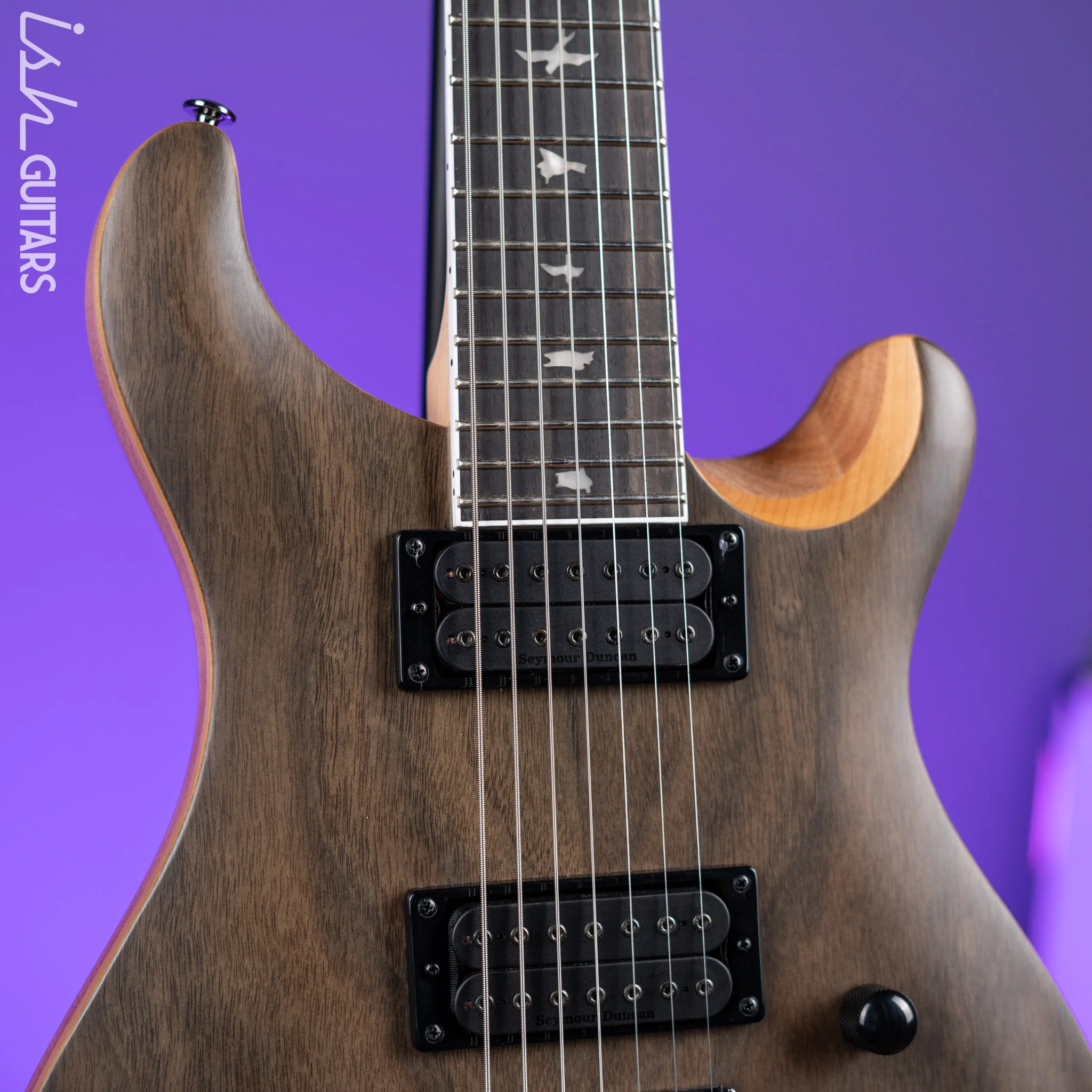 PRS SE Mark Holcomb SVN 7-String Electric Guitar Natural Walnut - Image 3