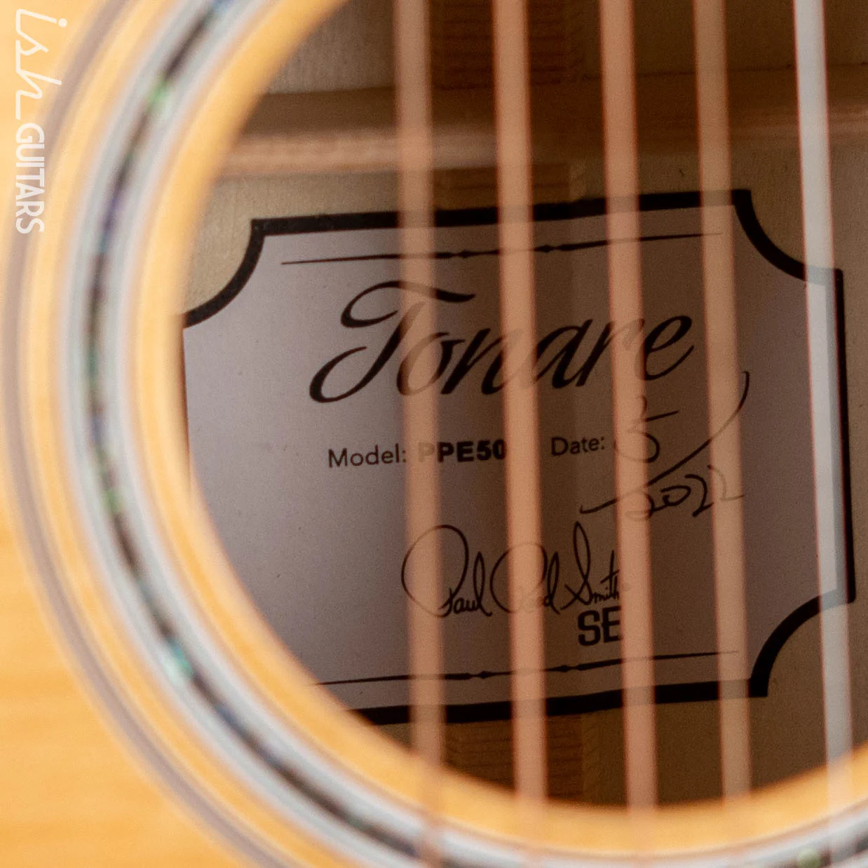PRS SE P50E Tonare Parlor Acoustic Guitar Black Gold - Image 5