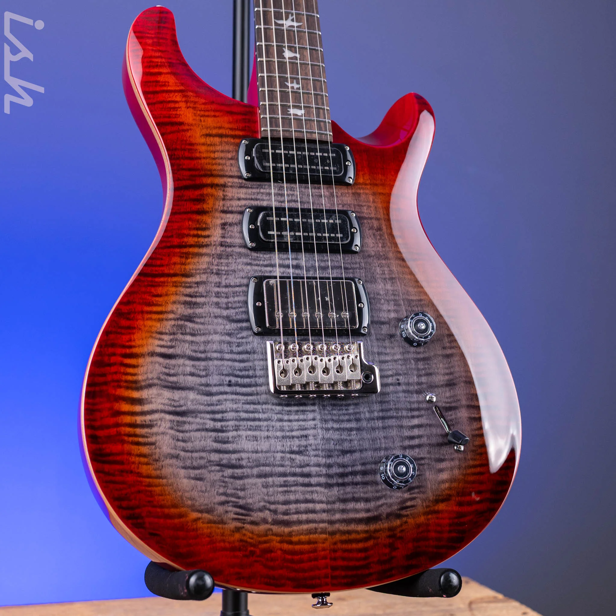PRS SE Studio Charcoal Cherry Burst