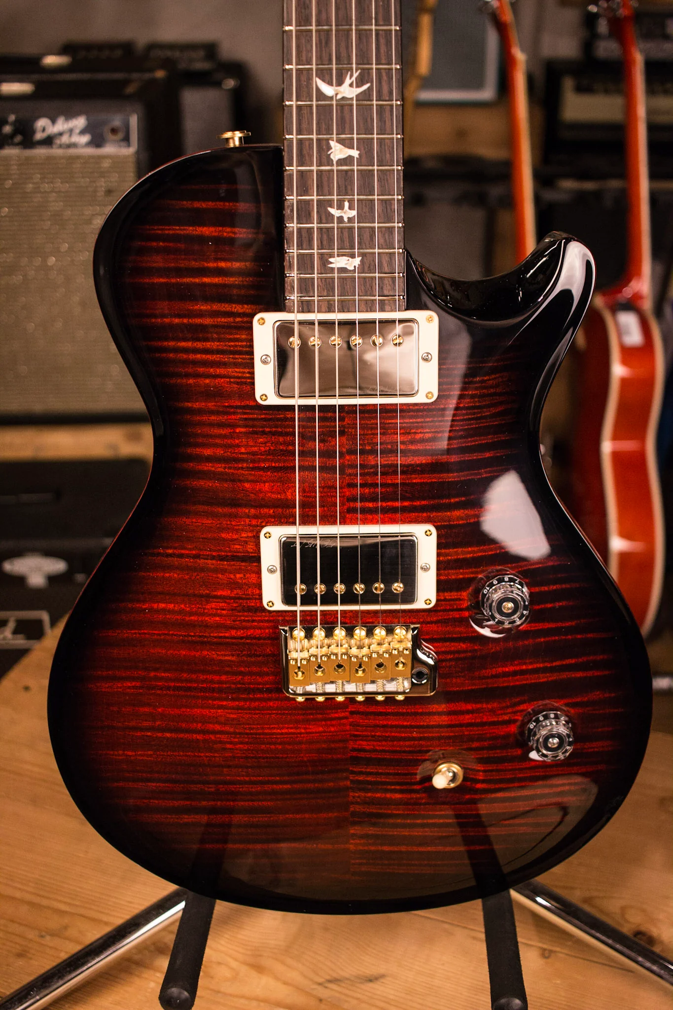 2017 PRS Paul Reed Smith Singlecut Tremolo CUSTOM 10 Top Fire Red SmokeWrap Burst