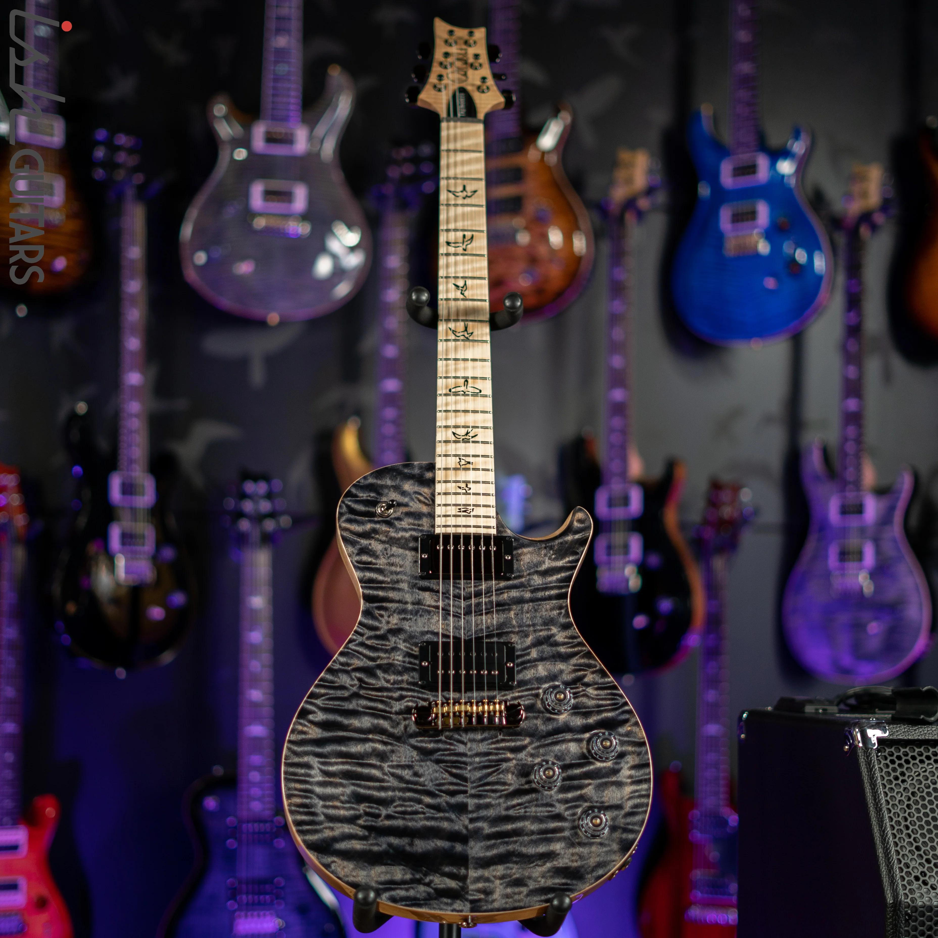 PRS Tremonti Stoptail Wood Library Charcoal Burst 10 Top Quilt - Image 2