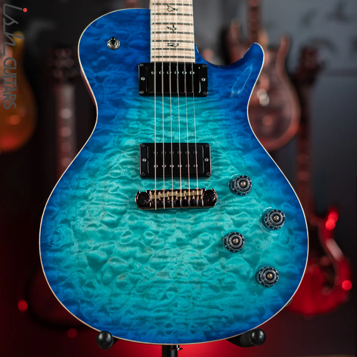 PRS Tremonti Stoptail Wood Library Makena Blue Burst 10 Top Quilt - Demo