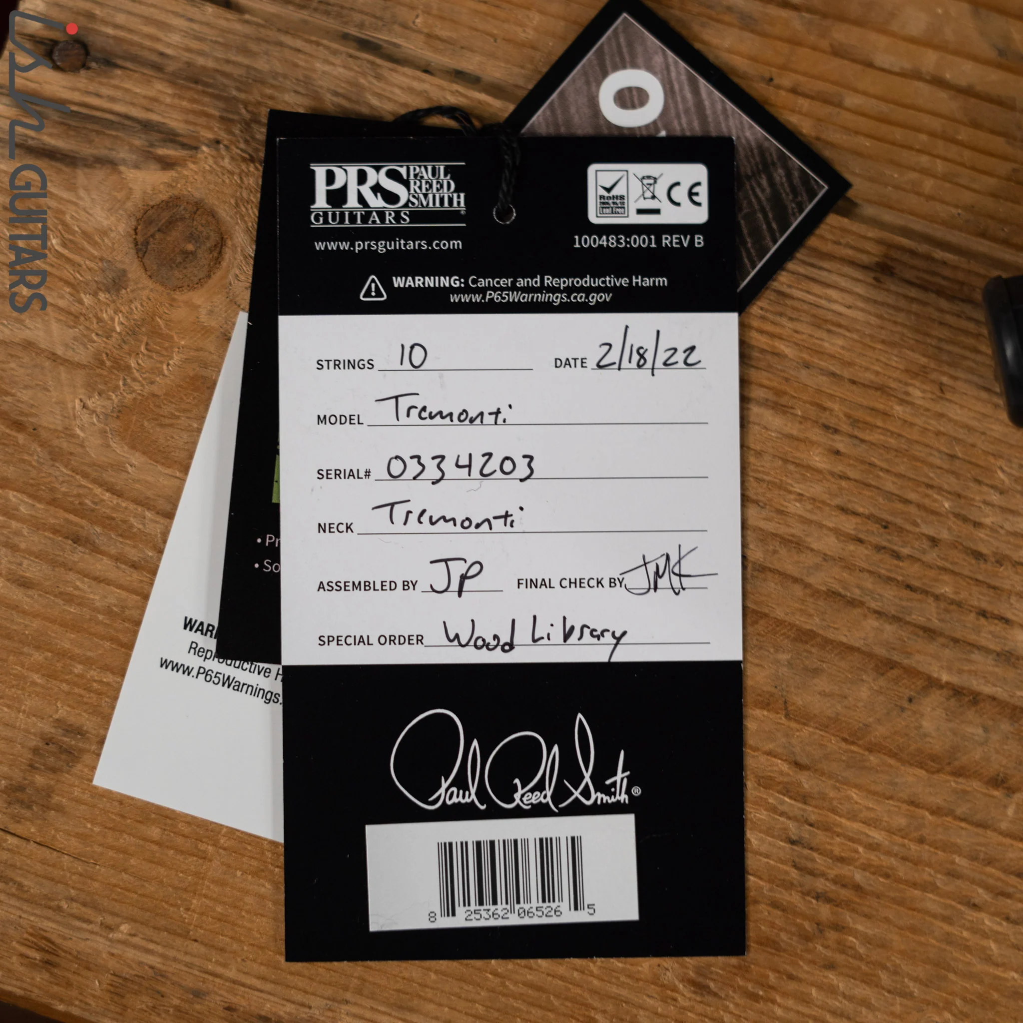PRS Tremonti Stoptail Wood Library Violet Blue Burst 10 Top Quilt - Image 13