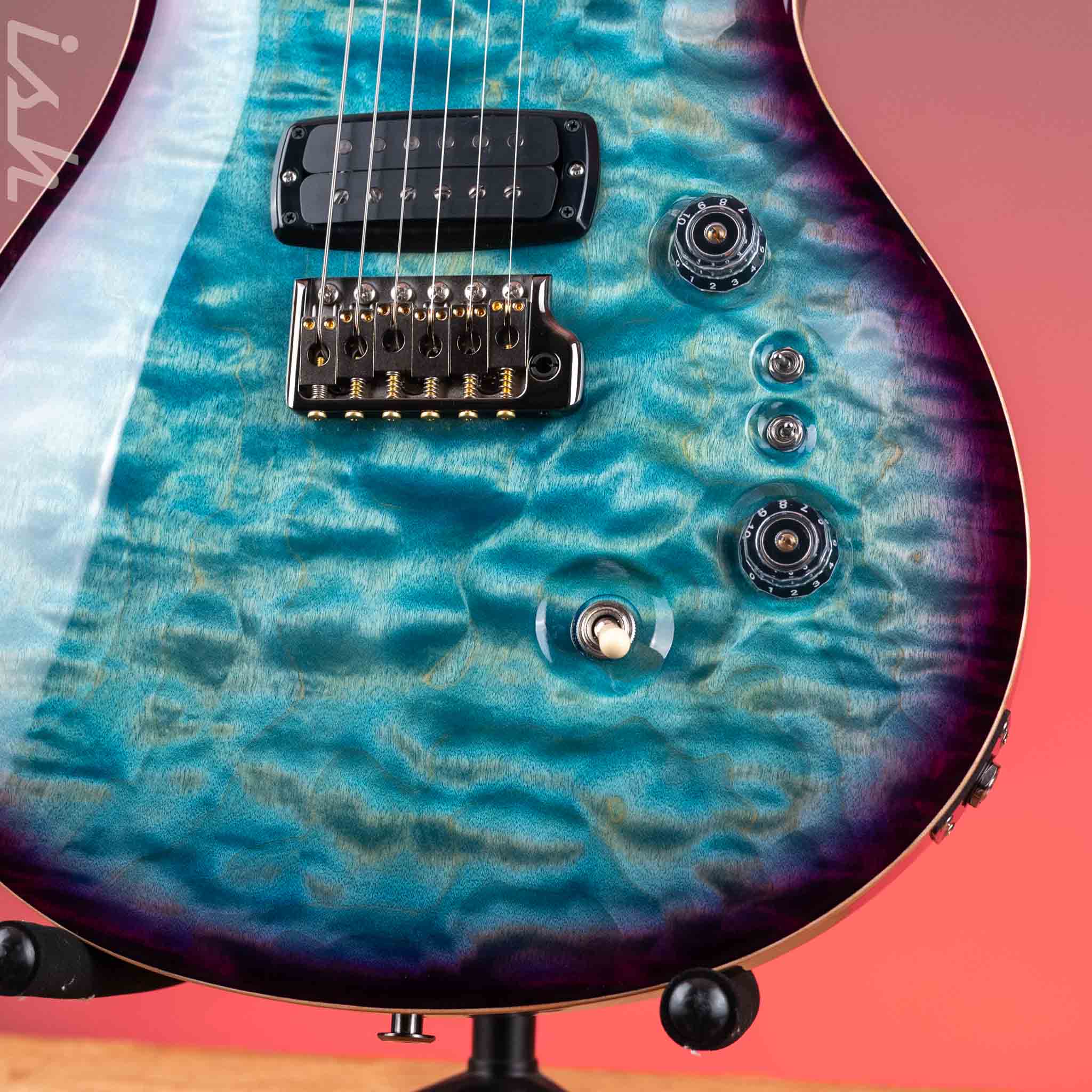 PRS Wood Library Custom 24-08 10-Top Aquableux Purple Burst - Image 4