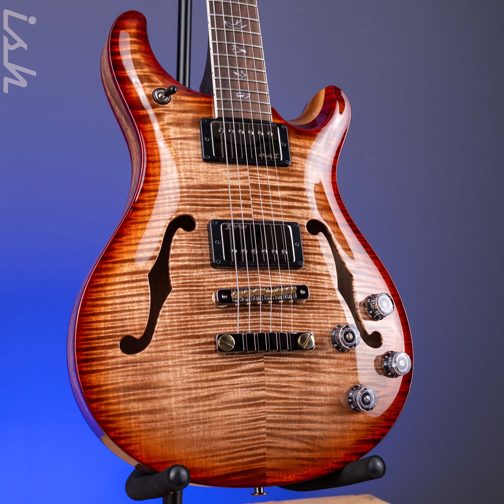 PRS Wood Library Hollowbody II 594 10-Top Brazilian RW Fretboard Autumn Burst Custom Color