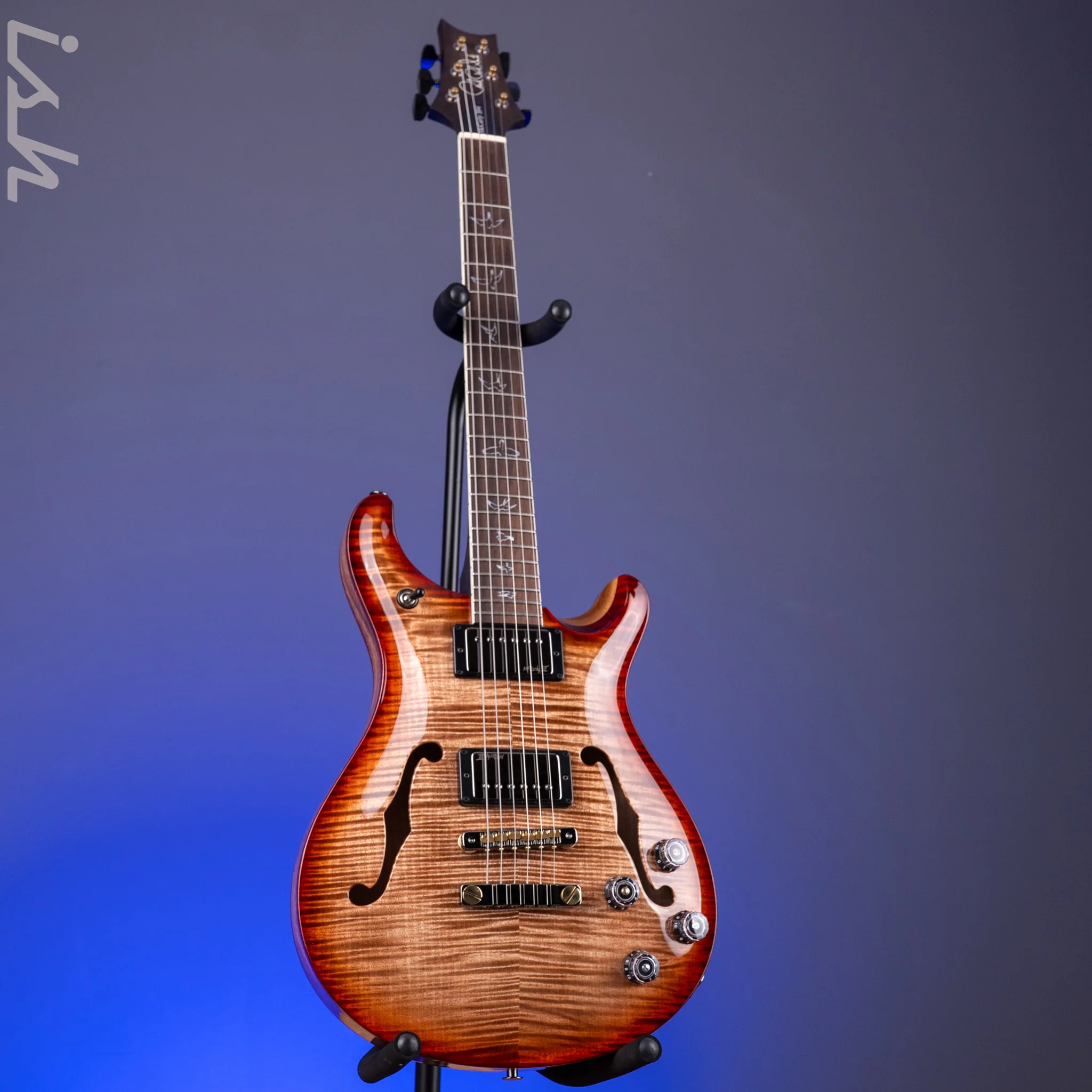 PRS Wood Library Hollowbody II 594 10-Top Brazilian RW Fretboard Autumn Burst Custom Color - Image 2