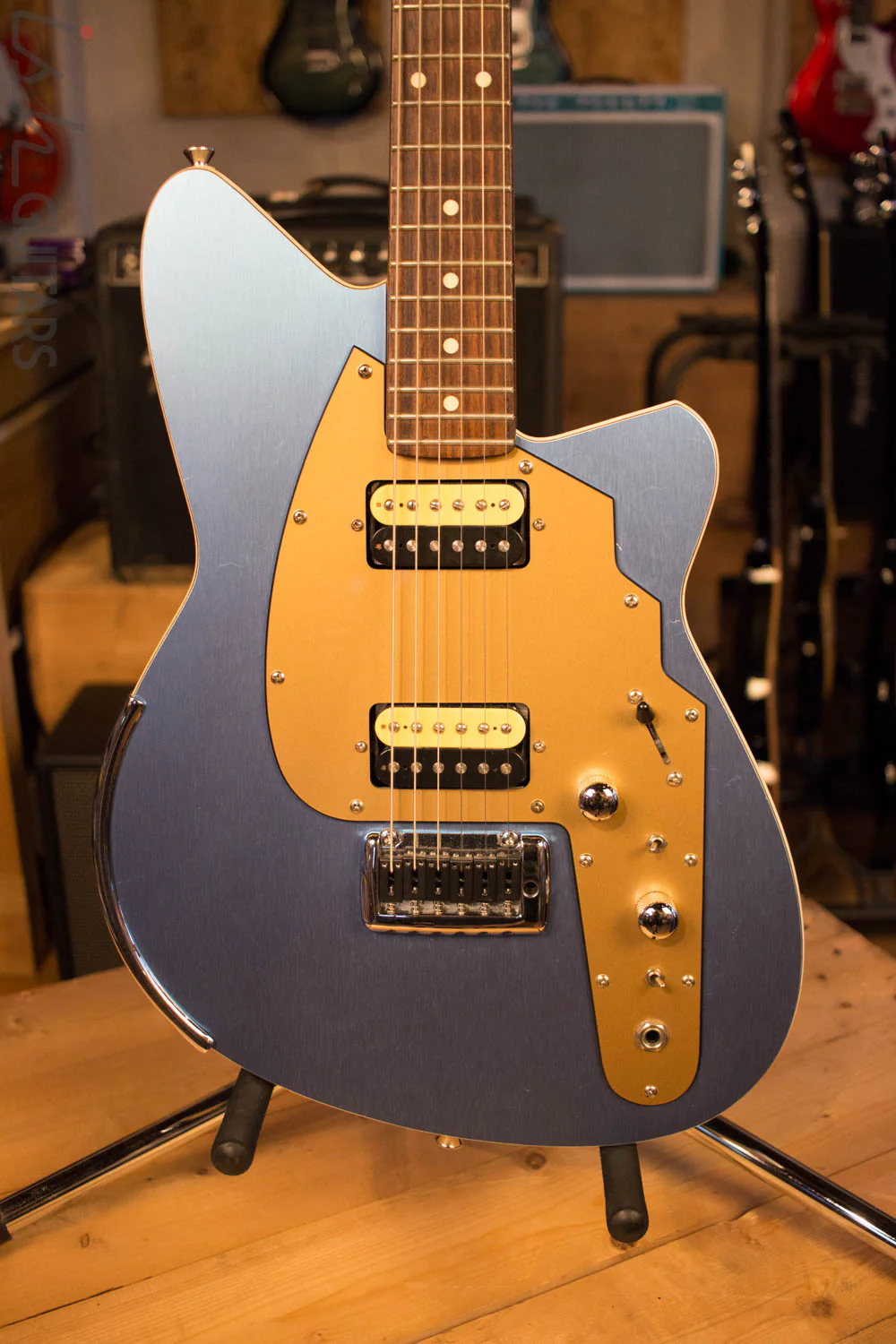 USA Reverend Guitar Rocco Tremolo Anodized Blue RARE