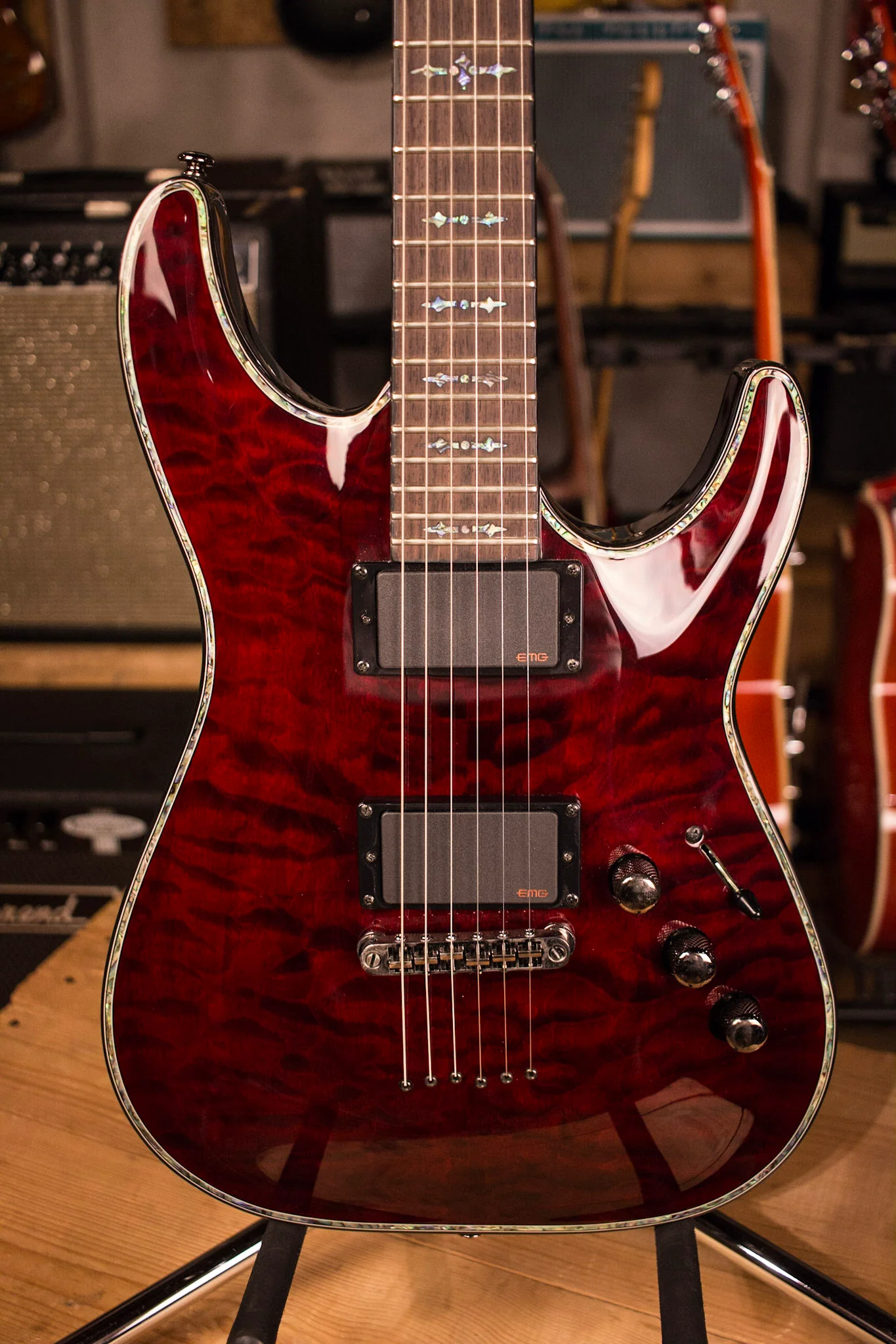 Schecter Guitar Research Hellraiser C-1 Electric Guitar Black Cherry