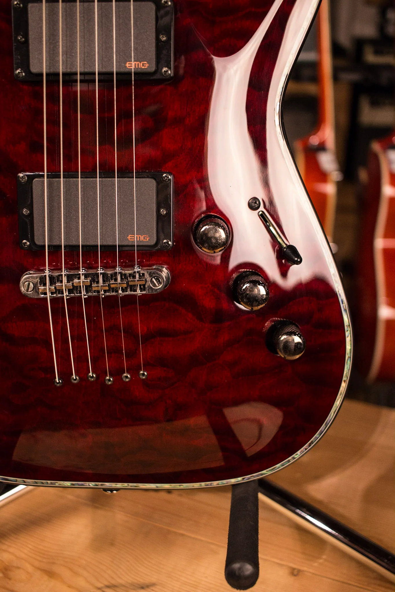 Schecter Guitar Research Hellraiser C-1 Electric Guitar Black Cherry - Image 4