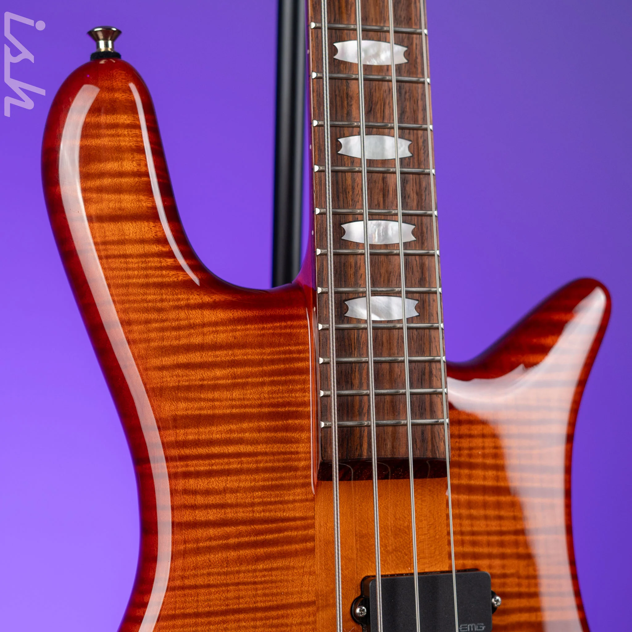 2015 Spector Euro4LX 4-String Bass Amber Hazlab Preamp - Image 3