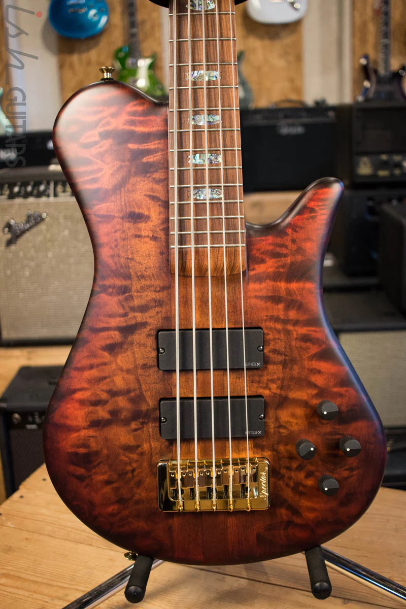 Spector Singlecut SC5 NS-5 Bass Ultra Amber Burst Matte Flame Maple