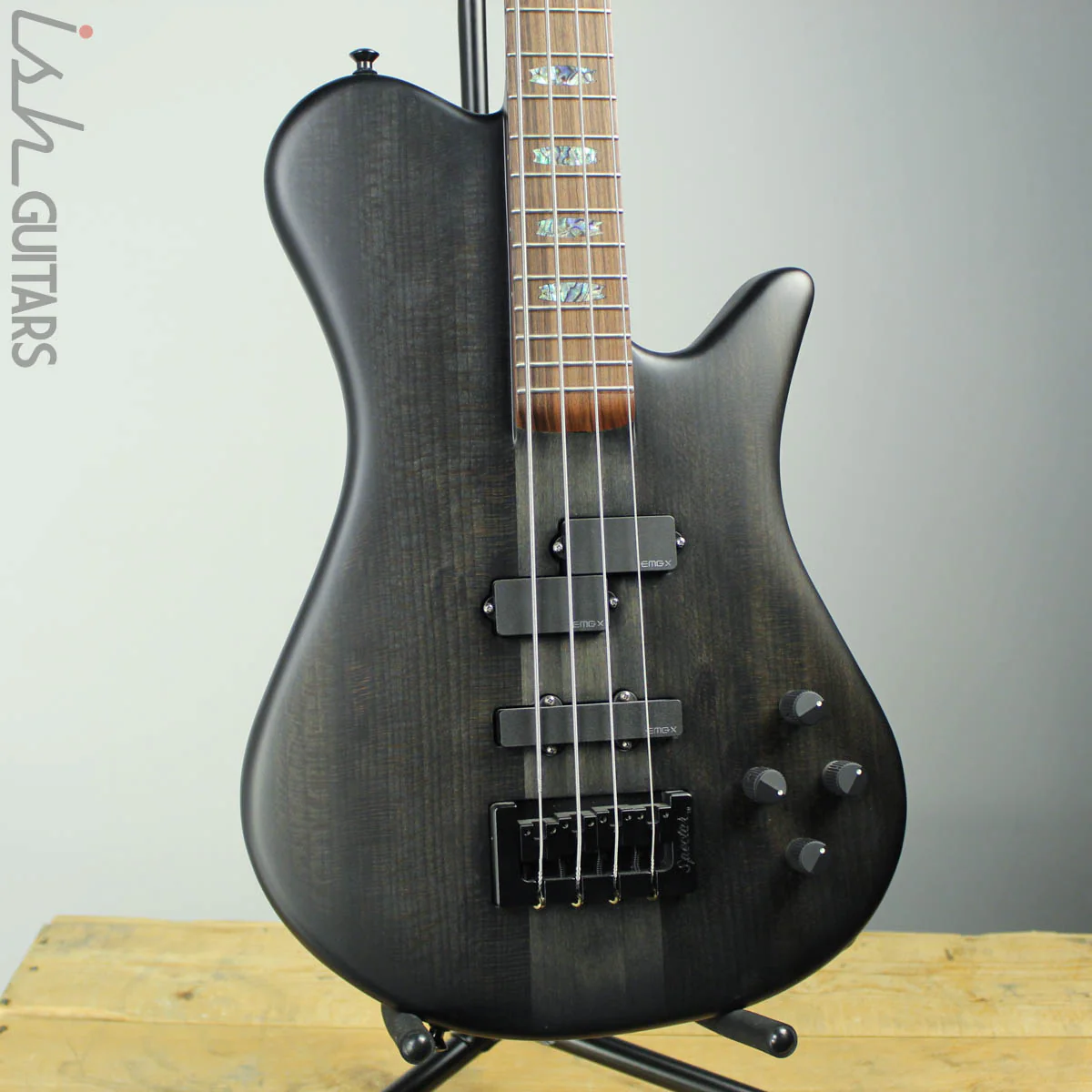 Spector Singlecut SC4 NS-2 Bass Black Stain Burst Matte Reclaimed Redwood