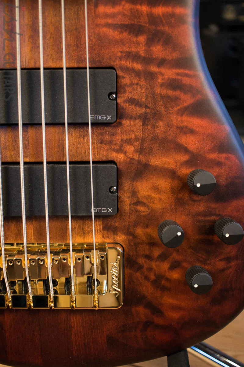 Spector Singlecut SC5 NS-5 Bass Ultra Amber Burst Matte Flame Maple - Image 4