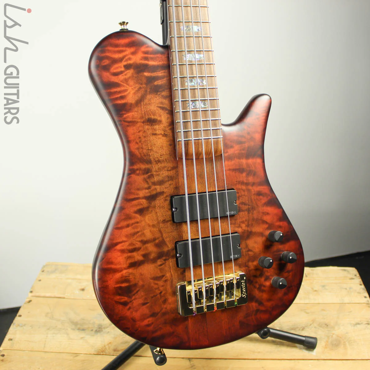 Spector Singlecut SC5 NS-5 Bass Ultra Amber Burst Matte Flame Maple