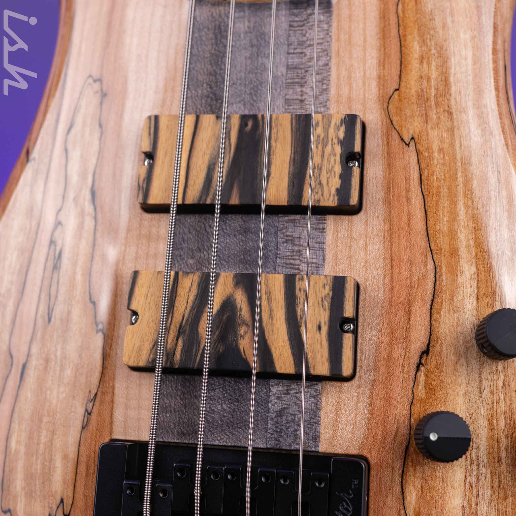 Spector USA NS-2 4-String Bass Natural Spalted Maple Charcoal Block - Image 5