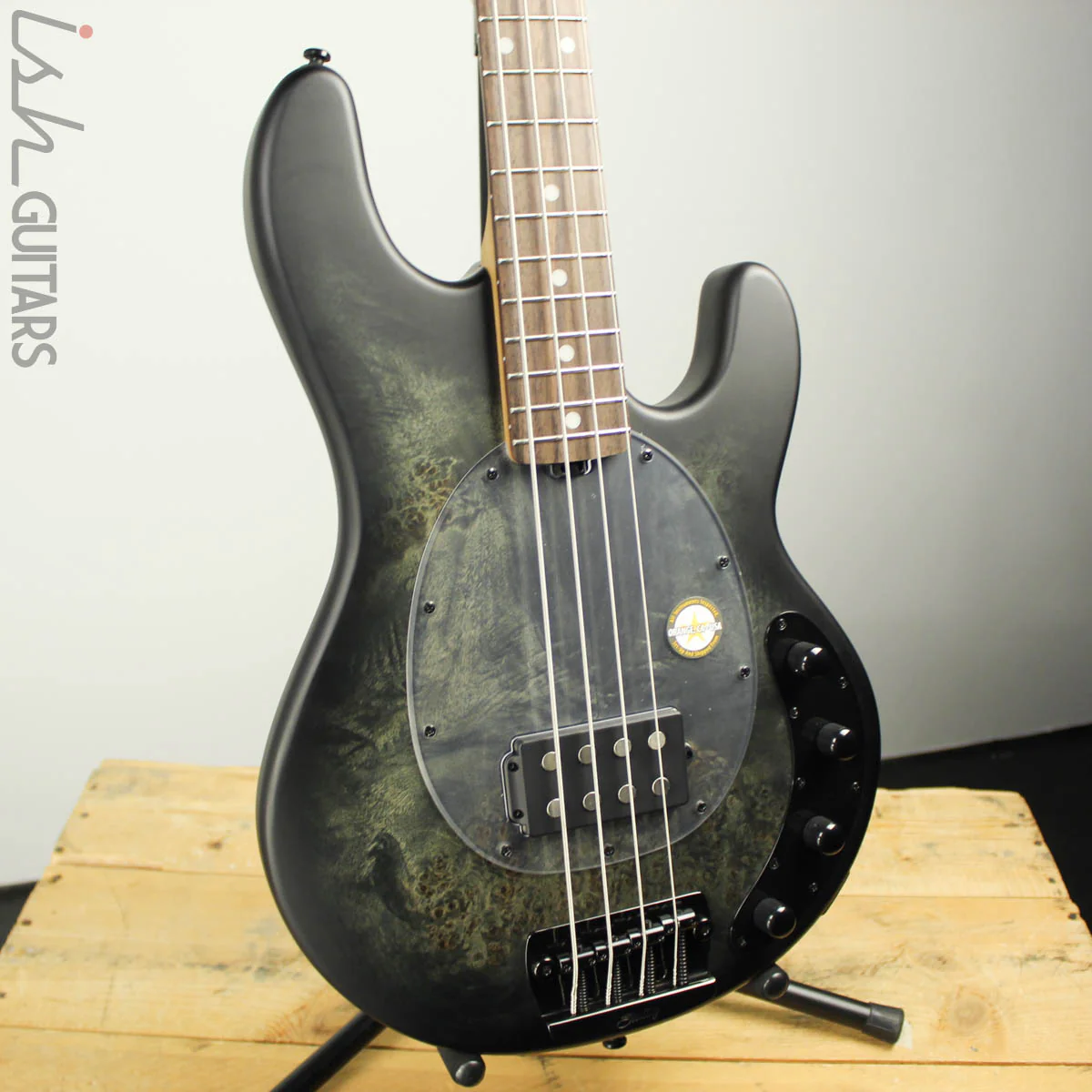 Sterling by Music Man StingRay Ray34PB Trans Black Satin w/ Bag B-STOCK