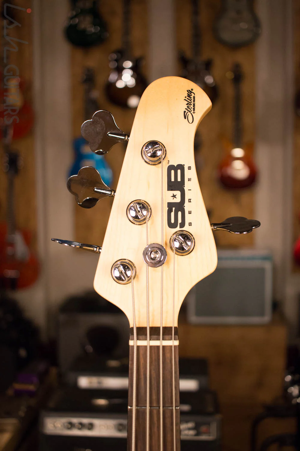 Sterling by Music Man S.U.B. Ray4 Electric Bass Guitar Fiesta Red - Image 5