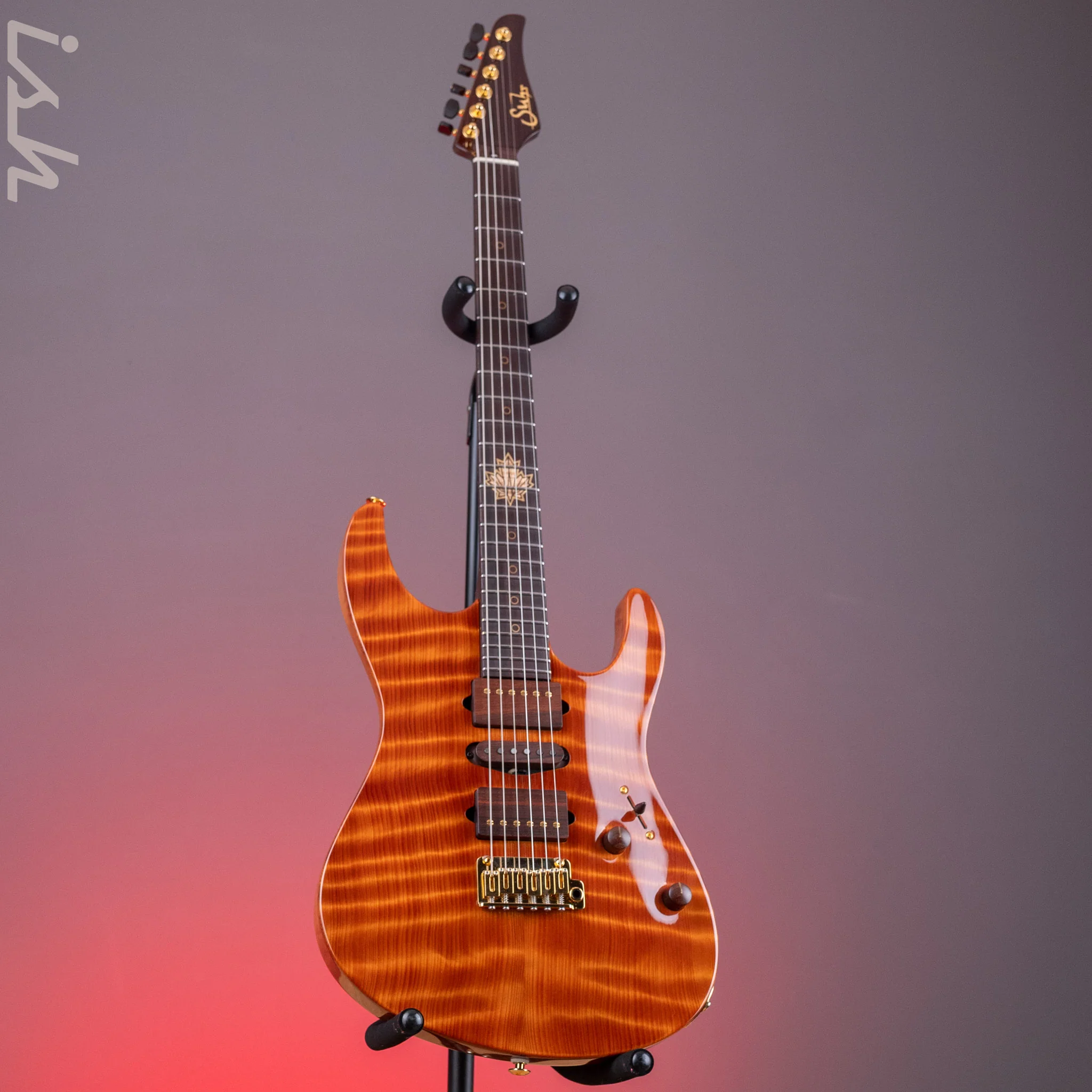 2015 Suhr Modern Carve Natural Top Figured Redwood Collection #27214 - Image 2