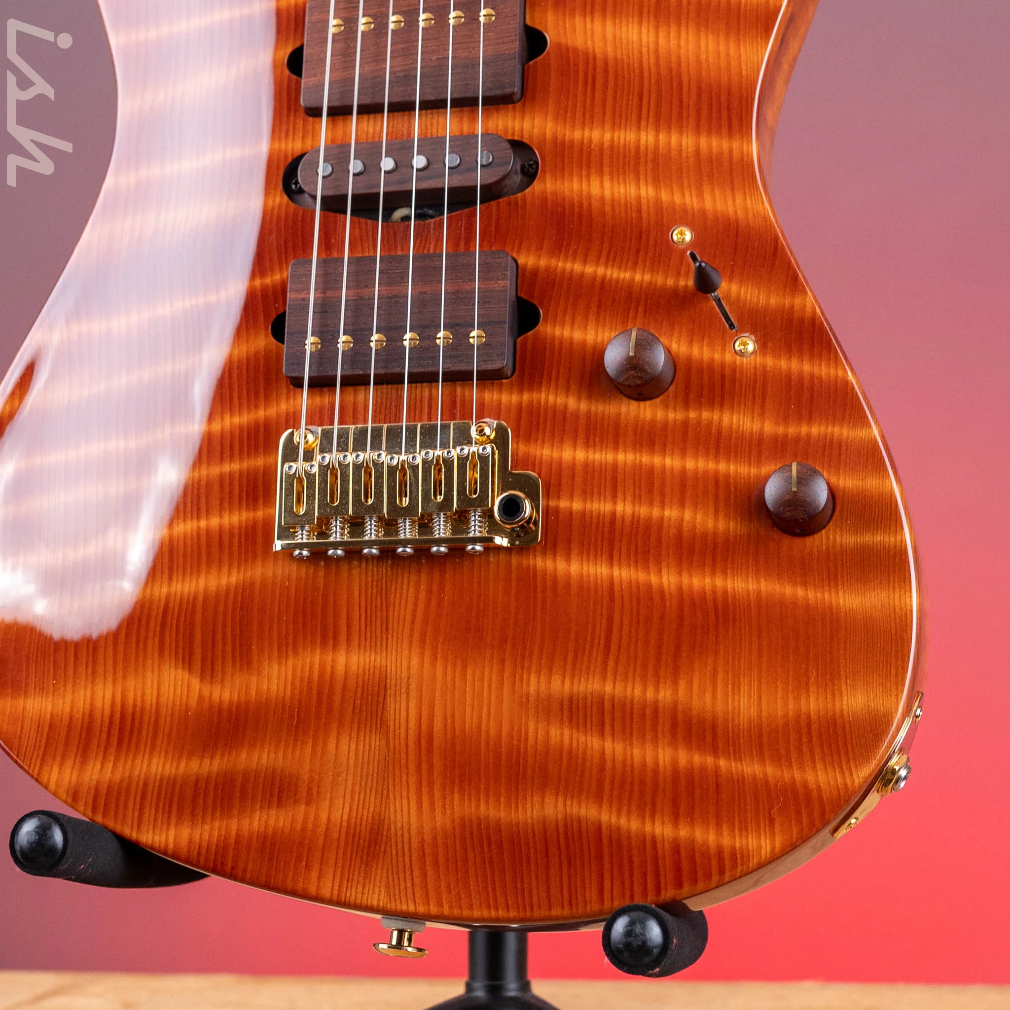 2015 Suhr Modern Carve Natural Top Figured Redwood Collection #27214 - Image 4