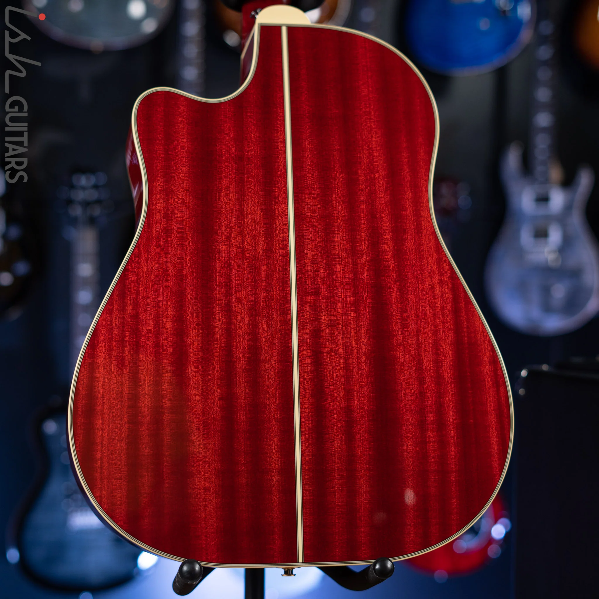 Takamine CP6SSDC Singlecut Dreadnought Gloss Cherry Sunburst Demo - Image 11