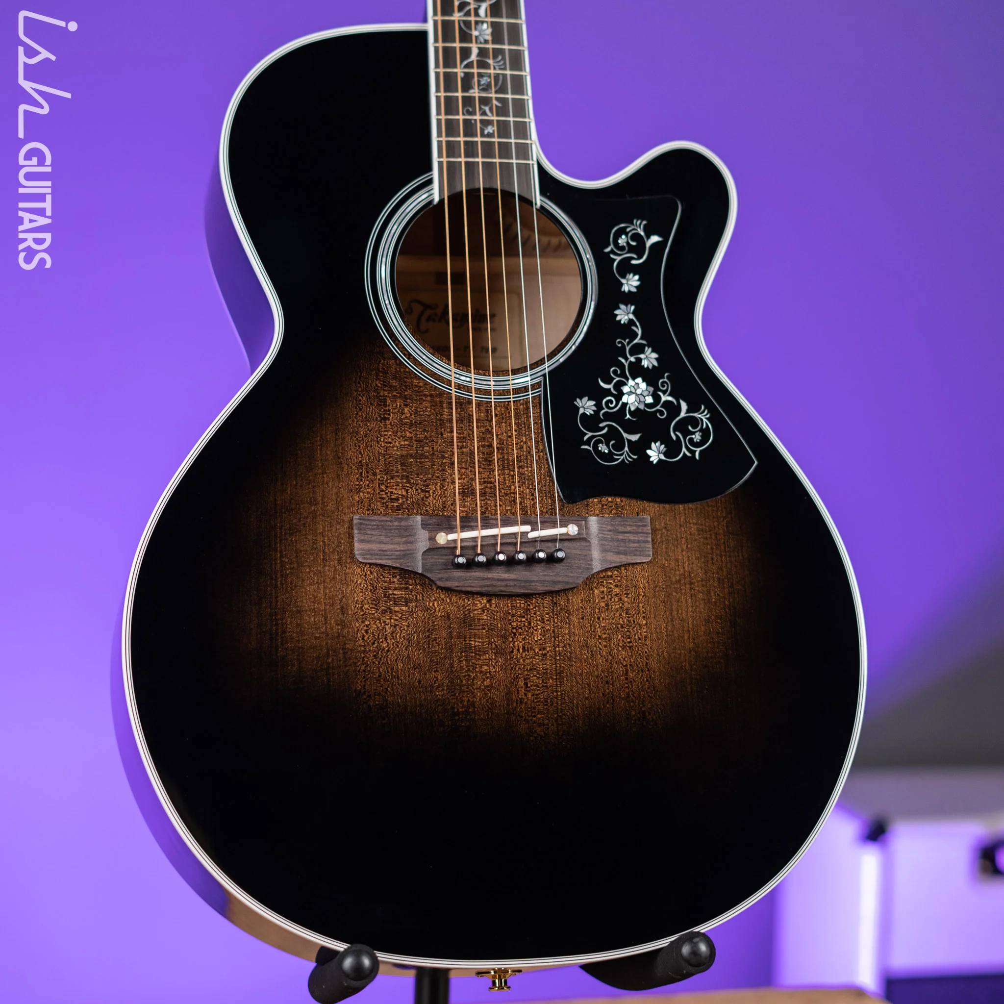 Takamine EF450C Acoustic-Electric Guitar Transparent Black Burst