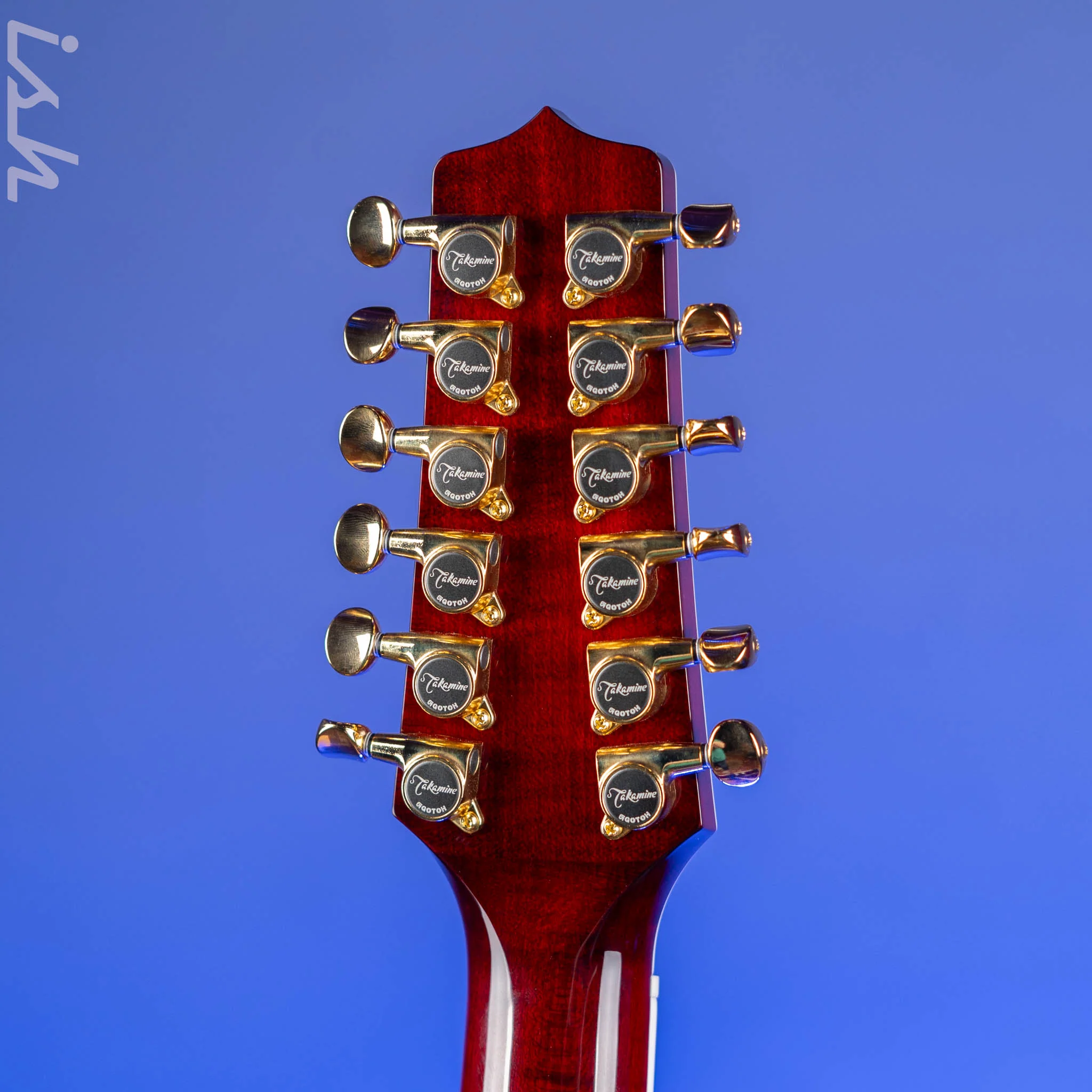 Takamine Thinline TSP158C-12 12-String Acoustic-Electric Guitar See-Through Red Demo - Image 10