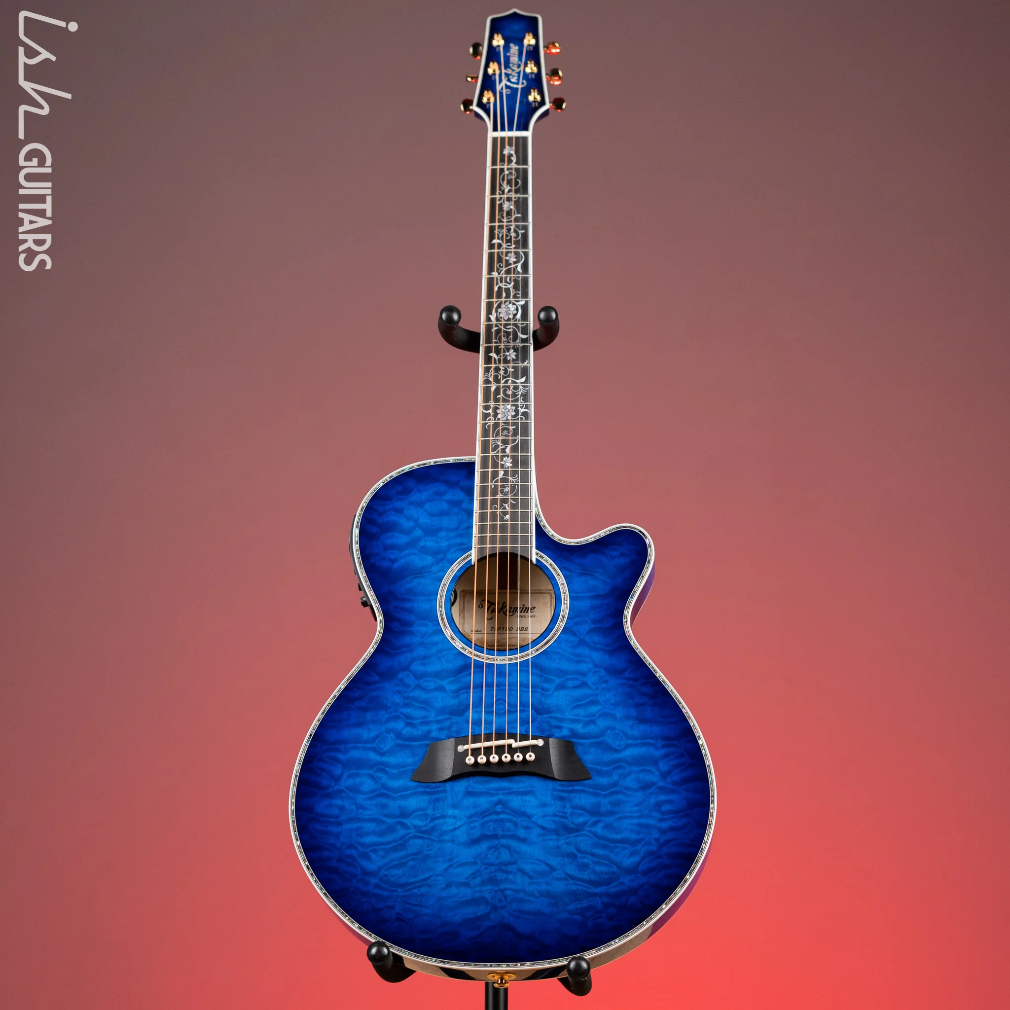 Takamine TSP100 Acoustic-Electric Guitar Gloss Deep Blue Sunburst - Image 2