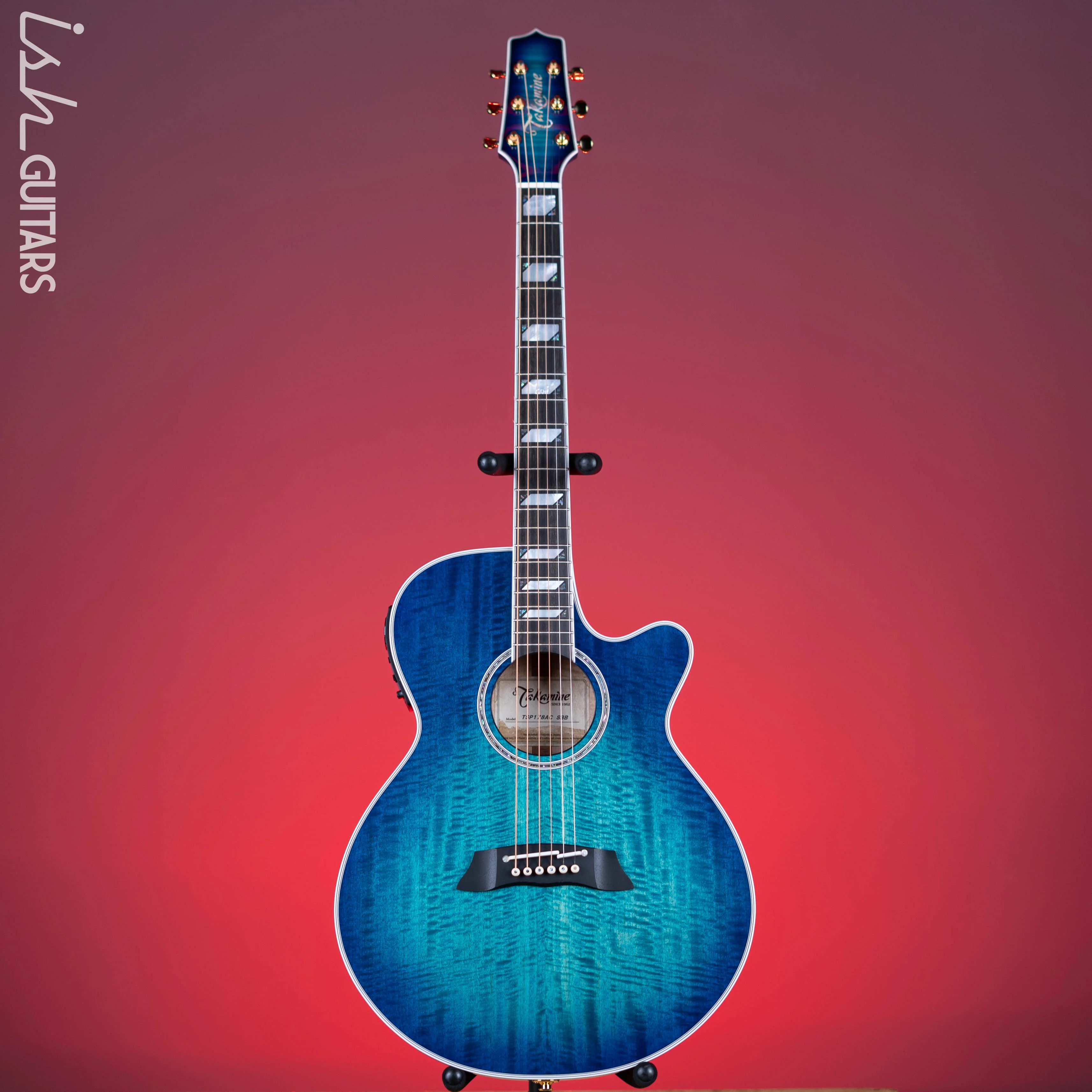 Takamine TSP178AC SBB Thinline Acoustic-Electric Guitar Gloss Blue Burst - Image 2
