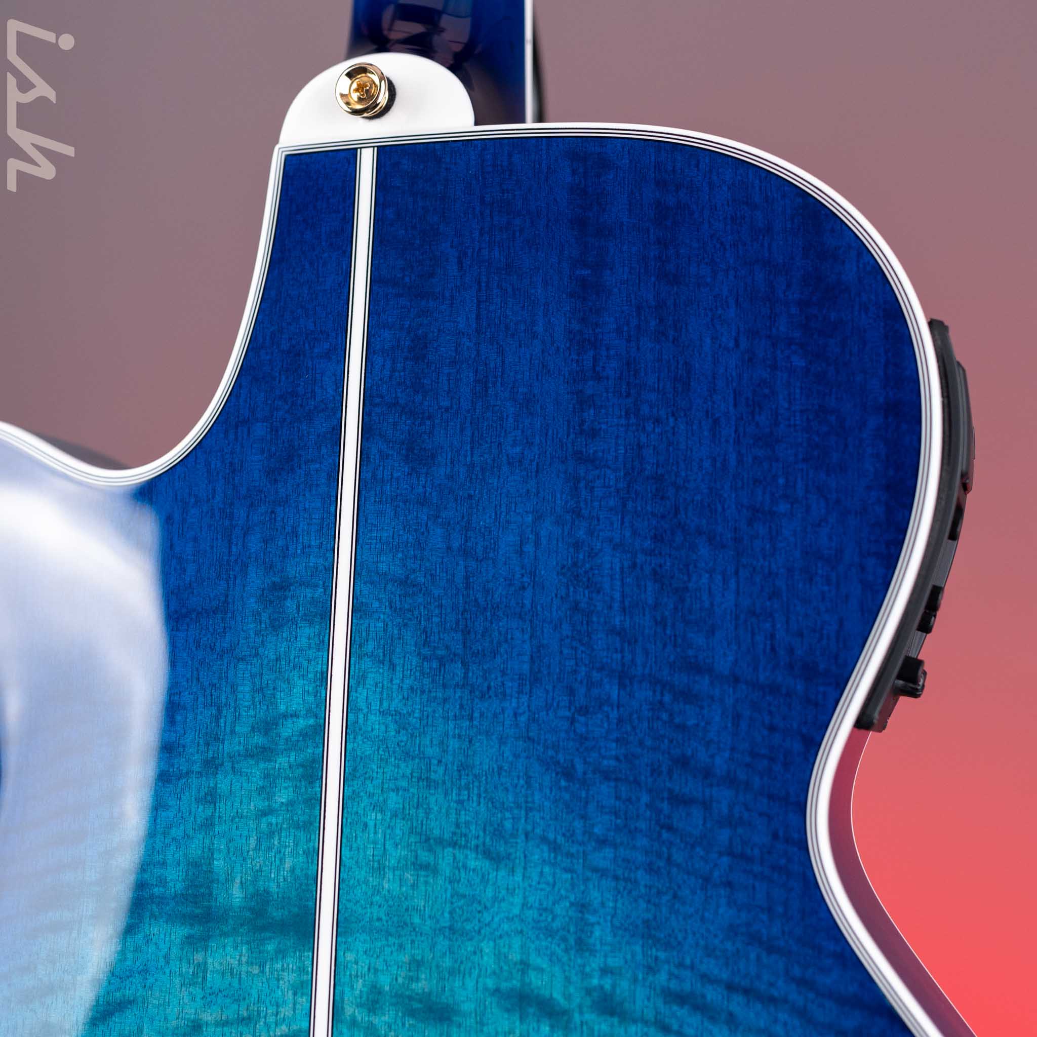 Takamine TSP178AC SBB Thinline Acoustic-Electric Guitar Gloss Blue Burst Demo - Image 8