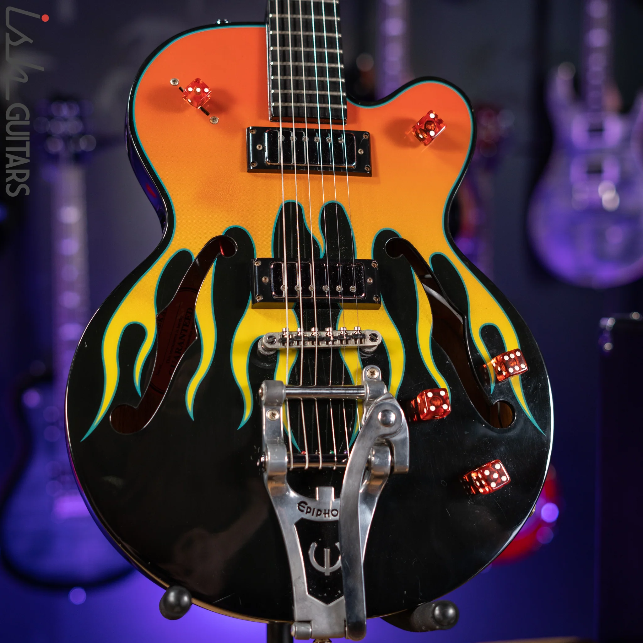 1999 Epiphone FlameKat Semi-Hollow Bigsby Flame Finish